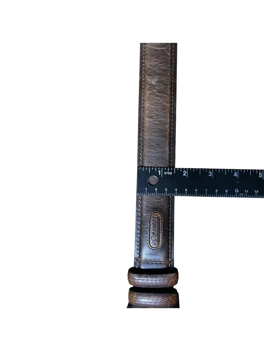 Columbia Sportswear Double Loop Leather Belt 34W Distressed Brown Casual Work
